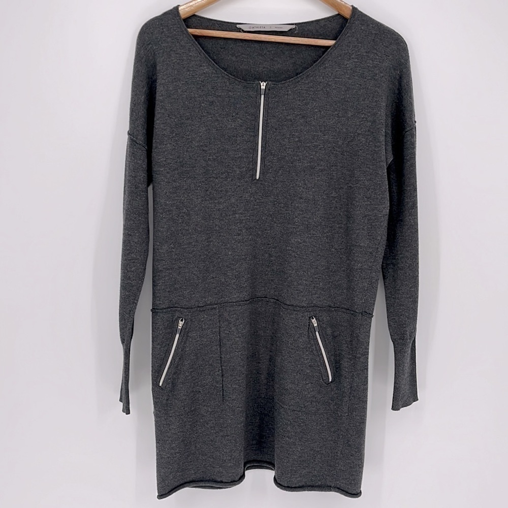 Athleta Azalia Long Sleeve Sweater Dress Gray Size Small